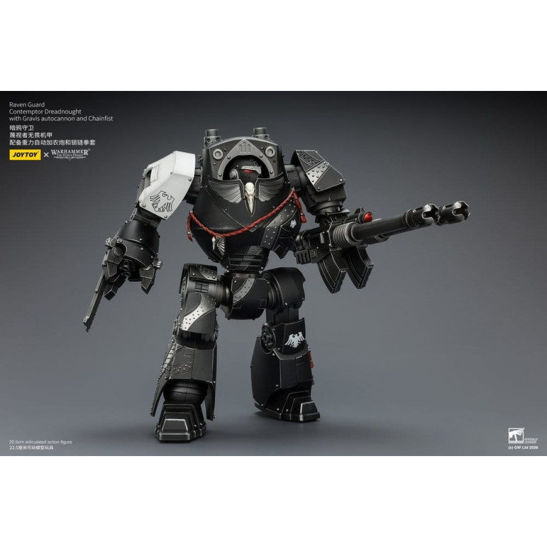 JoyToy Space Marines - Raven Guard - Contemptor Dreadnought con Gravis autocannon y Chainfist 1/18 - Warhammer 40k