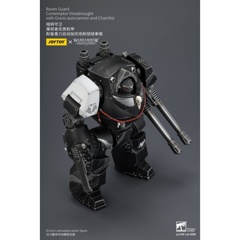 JoyToy Space Marines - Raven Guard - Contemptor Dreadnought con Gravis autocannon y Chainfist 1/18 - Warhammer 40k