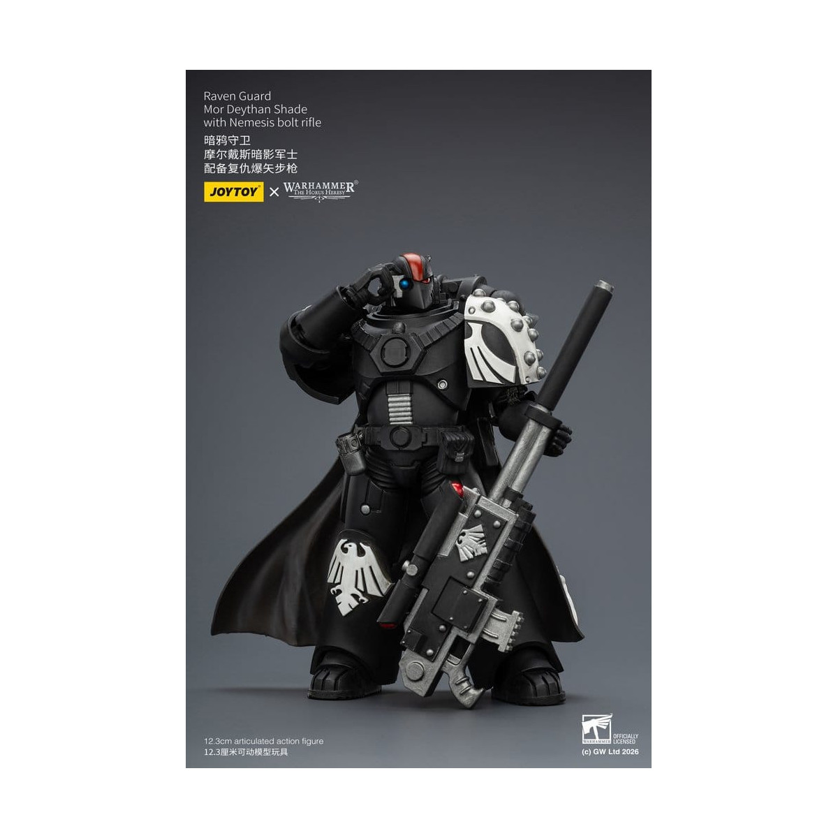 JoyToy Space Marines - Guardia Cuervo - Mor Deythan Shade con rifle de cerrojo Nemesis 1/18 - Warhammer 40k