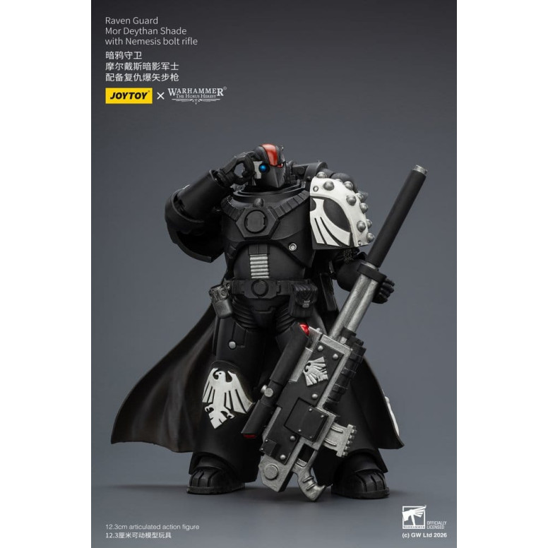 JoyToy Space Marines - Guardia Cuervo - Mor Deythan Shade con rifle de cerrojo Nemesis 1/18 - Warhammer 40k