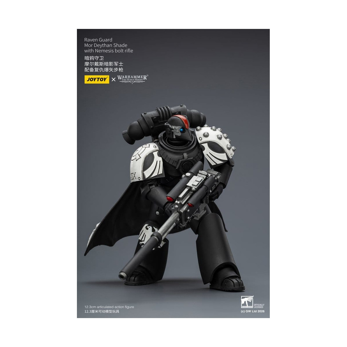 JoyToy Space Marines - Guardia Cuervo - Mor Deythan Shade con rifle de cerrojo Nemesis 1/18 - Warhammer 40k