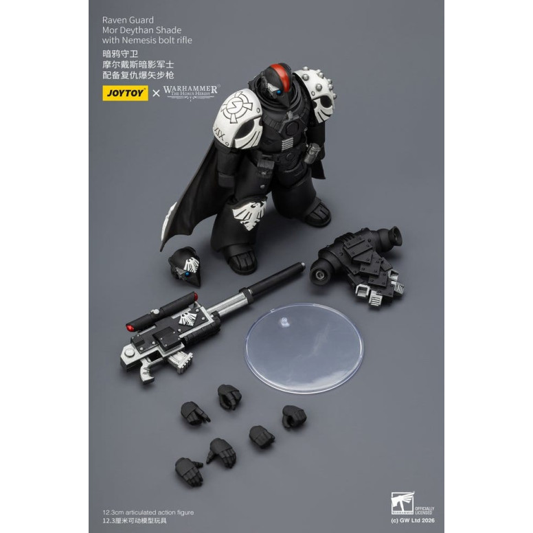 JoyToy Space Marines - Guardia Cuervo - Mor Deythan Shade con rifle de cerrojo Nemesis 1/18 - Warhammer 40k