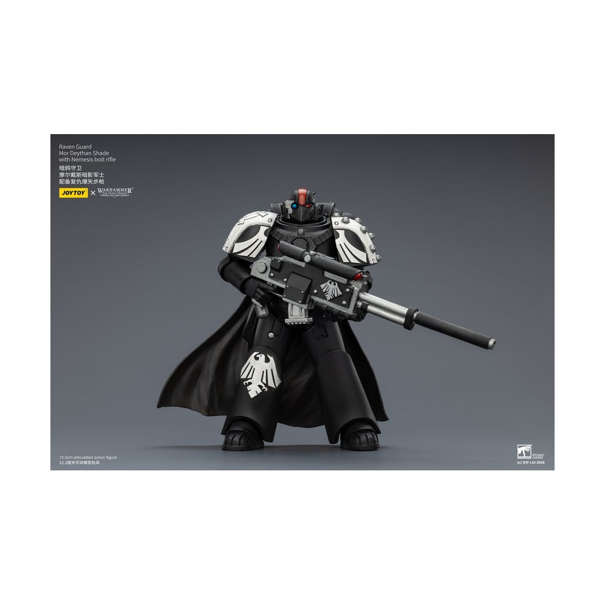 JoyToy Space Marines - Guardia Cuervo - Mor Deythan Shade con rifle de cerrojo Nemesis 1/18 - Warhammer 40k