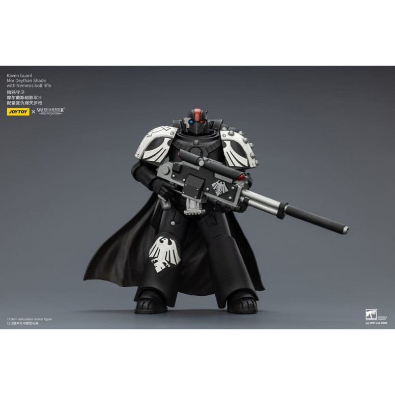 JoyToy Space Marines - Guardia Cuervo - Mor Deythan Shade con rifle de cerrojo Nemesis 1/18 - Warhammer 40k