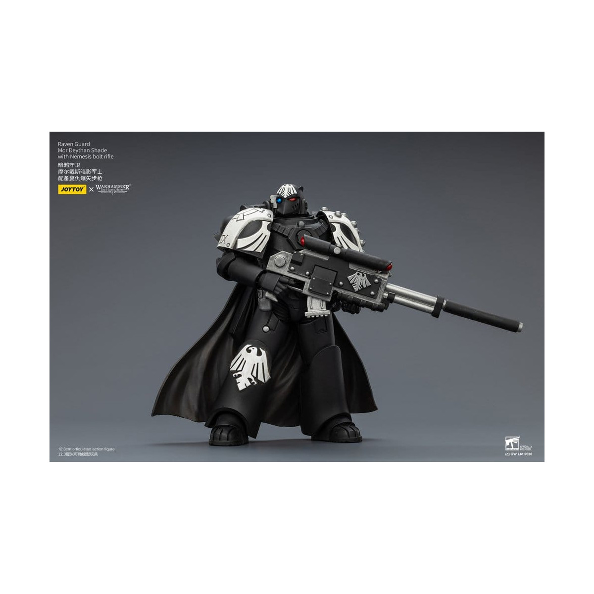 JoyToy Space Marines - Guardia Cuervo - Mor Deythan Shade con rifle de cerrojo Nemesis 1/18 - Warhammer 40k