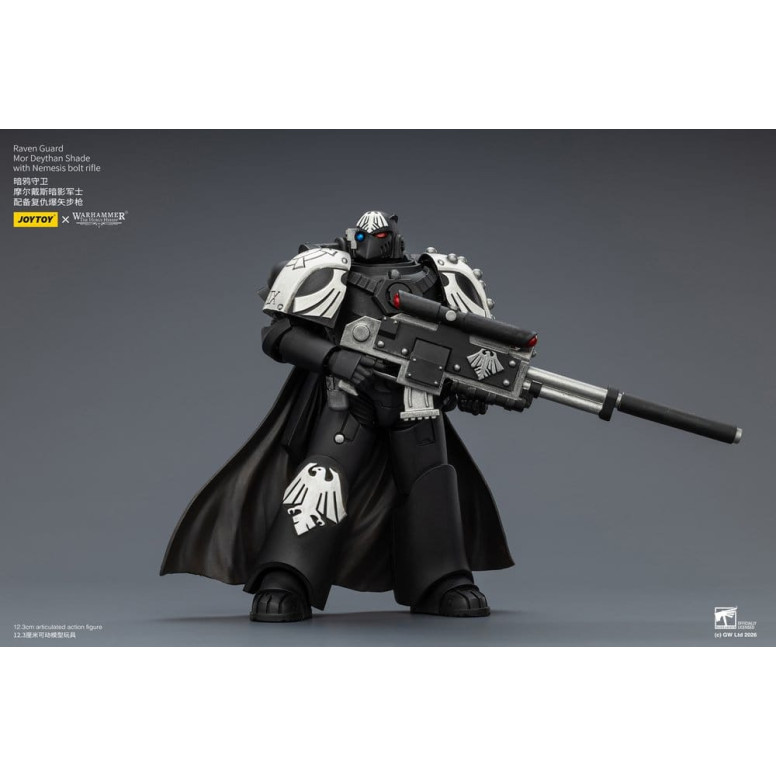 JoyToy Space Marines - Guardia Cuervo - Mor Deythan Shade con rifle de cerrojo Nemesis 1/18 - Warhammer 40k