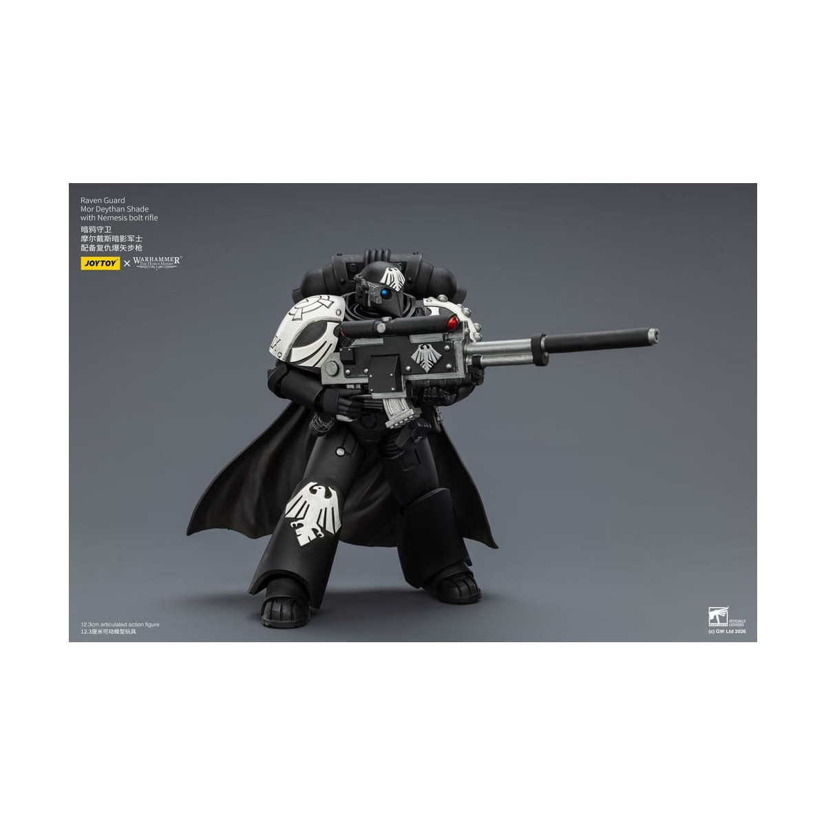 JoyToy Space Marines - Guardia Cuervo - Mor Deythan Shade con rifle de cerrojo Nemesis 1/18 - Warhammer 40k
