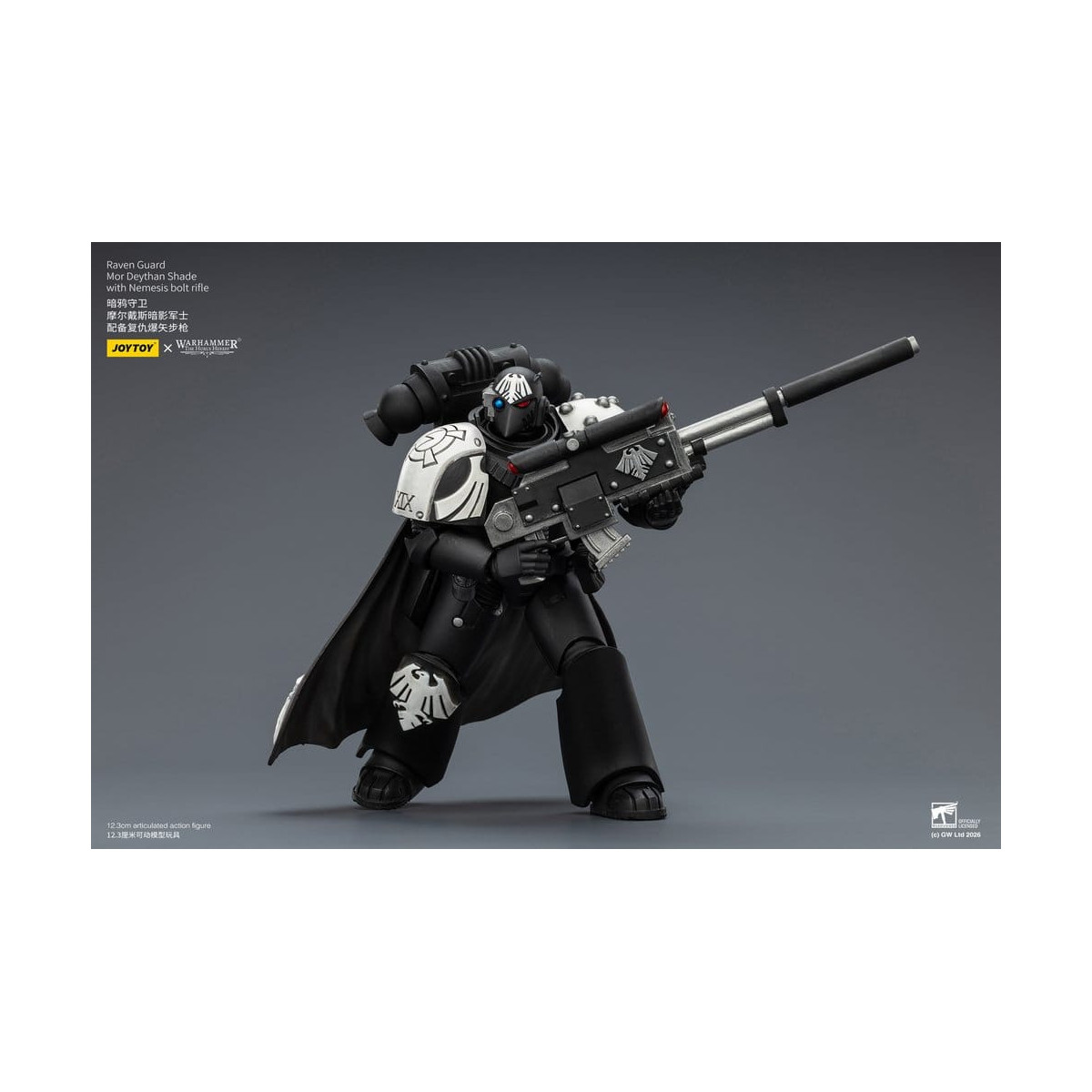 JoyToy Space Marines - Guardia Cuervo - Mor Deythan Shade con rifle de cerrojo Nemesis 1/18 - Warhammer 40k