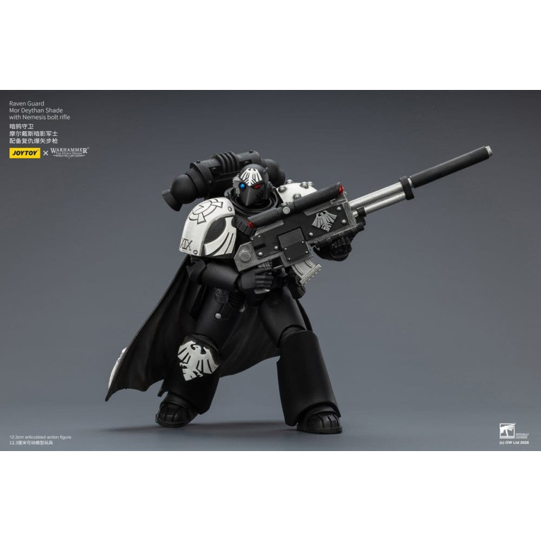 JoyToy Space Marines - Guardia Cuervo - Mor Deythan Shade con rifle de cerrojo Nemesis 1/18 - Warhammer 40k
