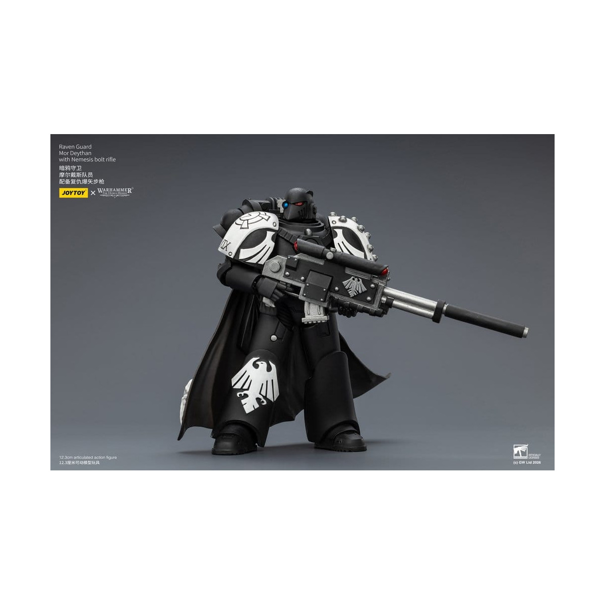 JoyToy Space Marines - Guardia Cuervo - Mor Deythan con rifle de cerrojo Nemesis 1/18 - Warhammer 40k