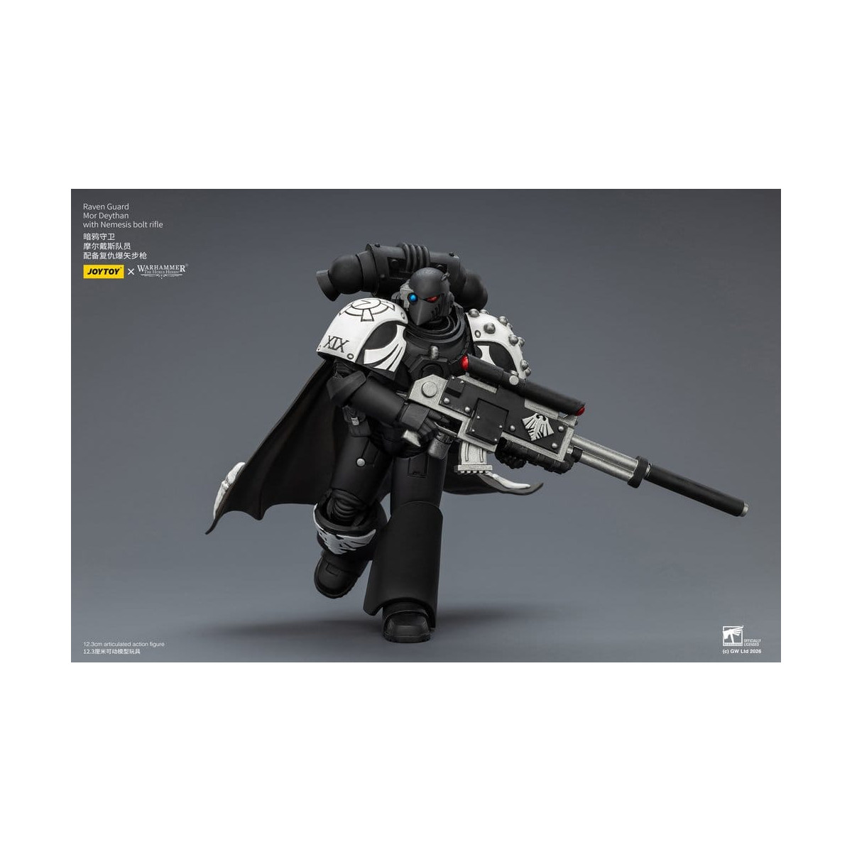 JoyToy Space Marines - Guardia Cuervo - Mor Deythan con rifle de cerrojo Nemesis 1/18 - Warhammer 40k