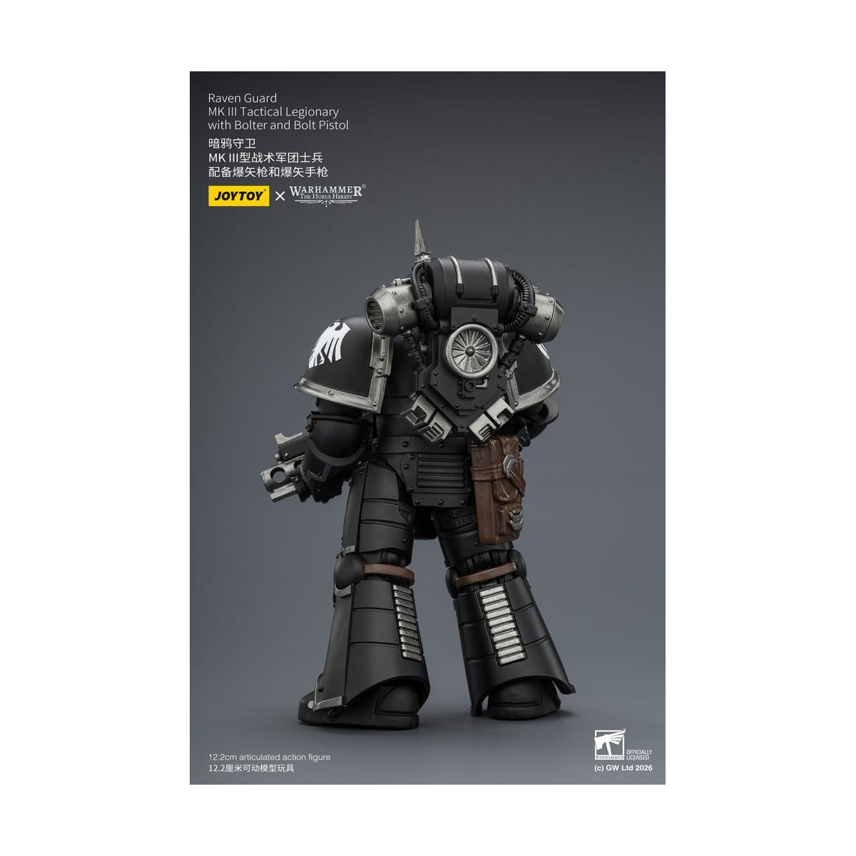 Joytoy - Warhammer - Escuadra Táctica Guardia Cuervo Mk III - Legionario Táctico Mk III con Bolter y Pistola de Proyectiles 1/18