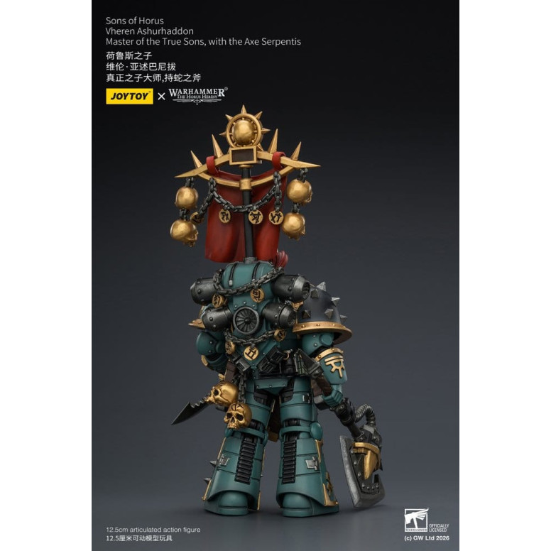 JoyToy Space Marines - Sons of Horus - Vheren Ashurhaddon Maestro de los Verdaderos Hijos con el Hacha Serpentis 1/18 - La Herej