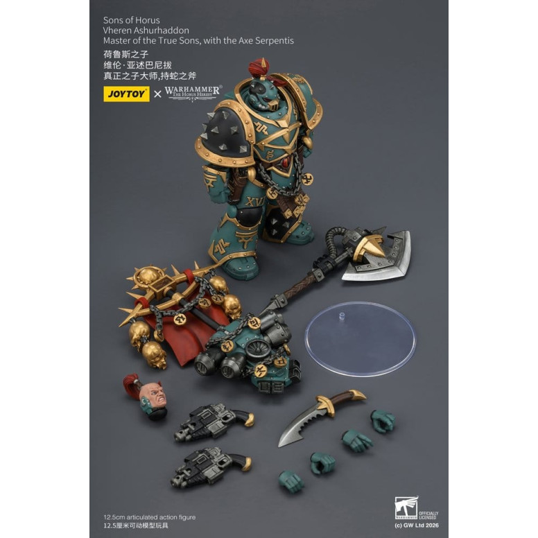 JoyToy Space Marines - Sons of Horus - Vheren Ashurhaddon Maestro de los Verdaderos Hijos con el Hacha Serpentis 1/18 - La Herej