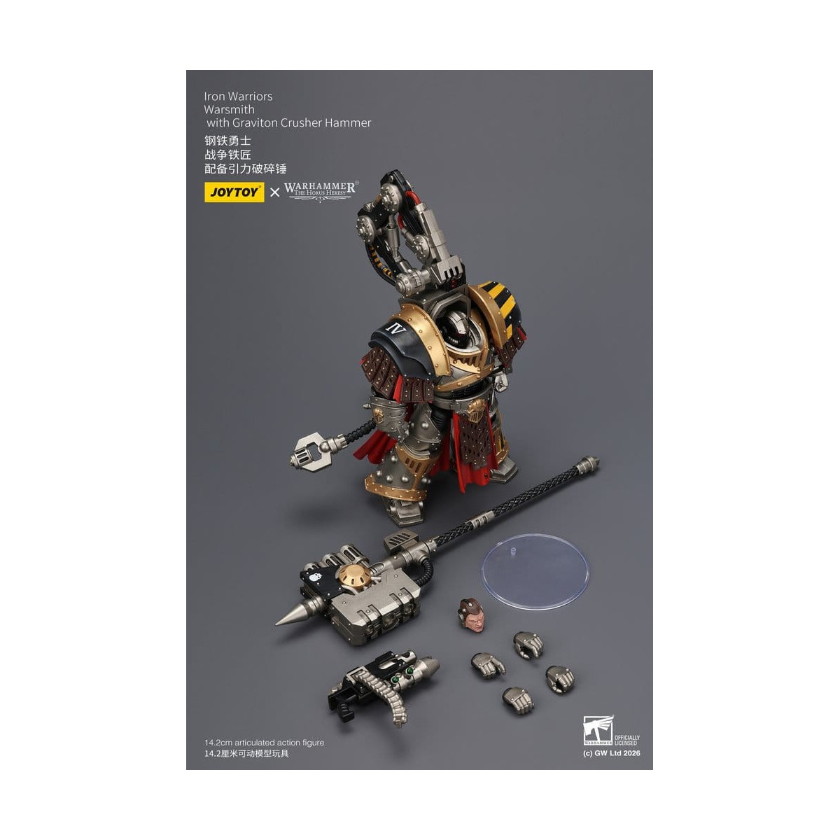 Joytoy - Warhammer - Iron Warriors Warsmith con martillo triturador de gravitones - La Herejía de Horus