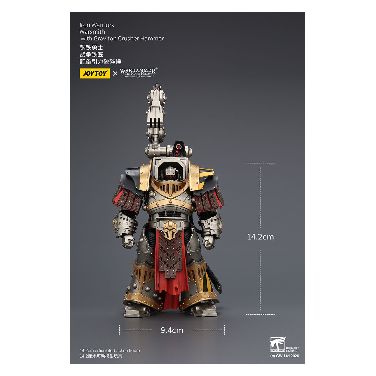 Joytoy - Warhammer - Iron Warriors Warsmith con martillo triturador de gravitones - La Herejía de Horus