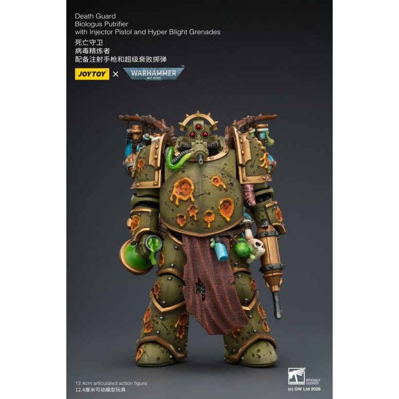 Joytoy - Guardia de la Muerte - Biologus Putrifier con pistola inyectora y granadas Hyper Blight 1/18 - Warhammer 40k