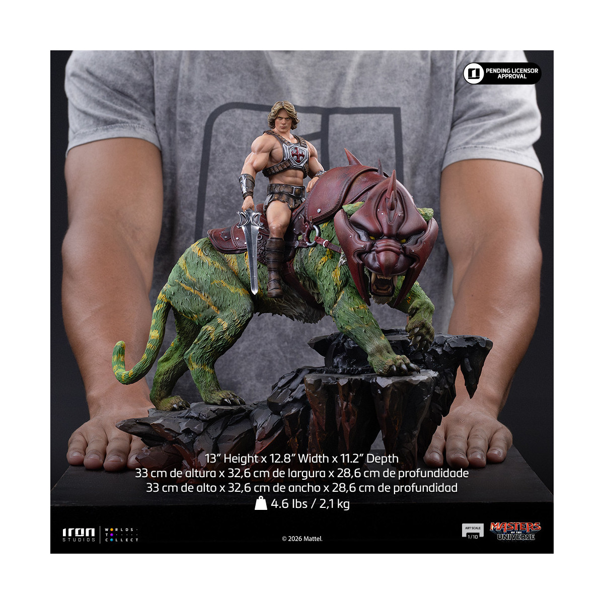 Iron Studios - He-Man and Battle Cat Movie Art Scale 1/10 - Masters of the Universe - Masters del Universo
