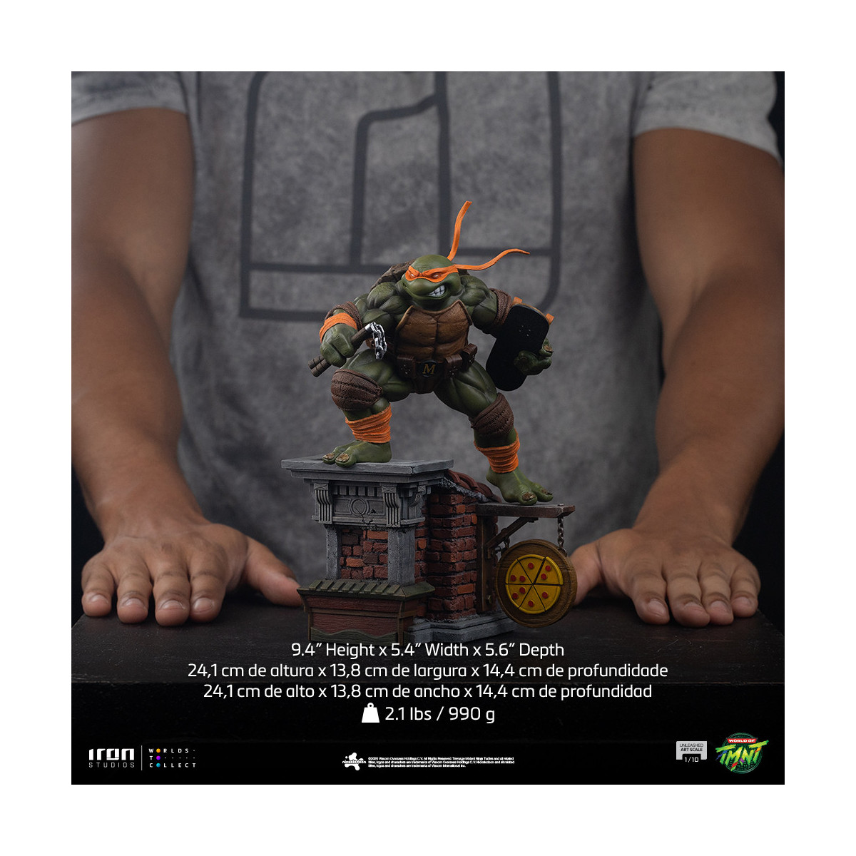 Iron Studios - TMNT - Michelangelo Unleashed Art Escala 1/10 - Teenage Mutant Ninja Turtles