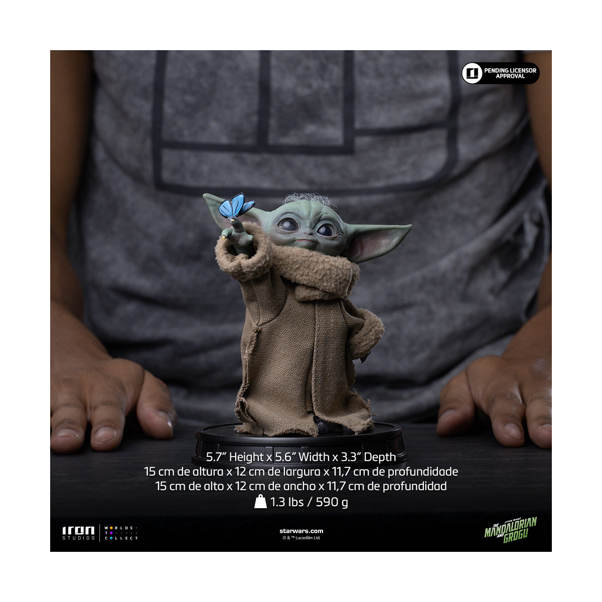 Iron Studios - Grogu Mariposa Maravilla - Colección Grogu Legado Réplica 1/4 - Star Wars: El Mandaloriano y Grogu