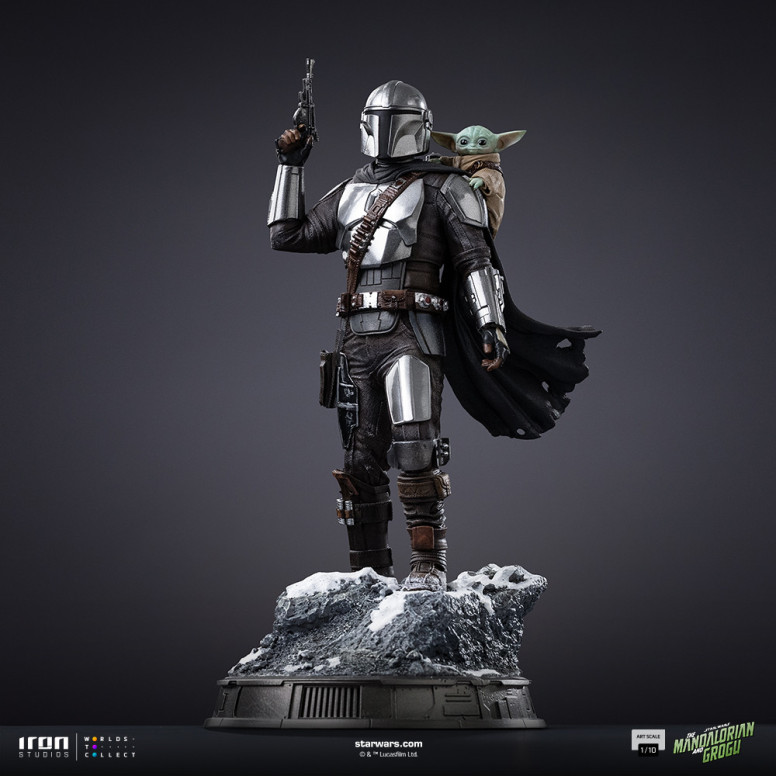 Iron Studios Star Wars - El Mandaloriano y Grogu Arte Escala 1/10 - El Mandaloriano y Grogu Película
