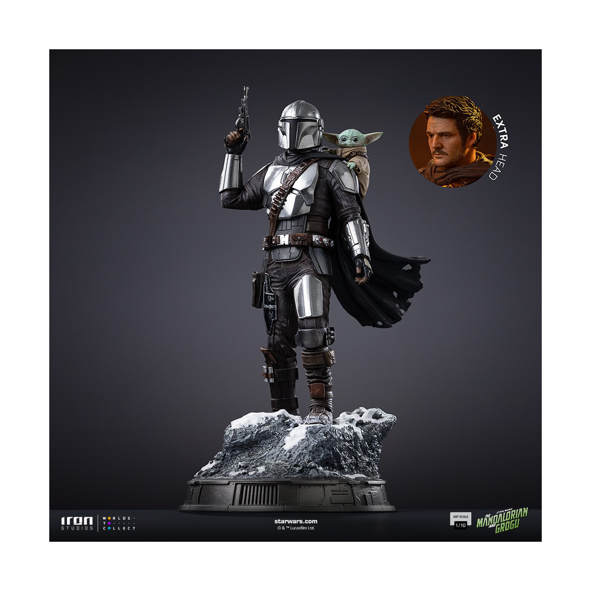 Iron Studios Star Wars - El Mandaloriano y Grogu Arte Escala 1/10 - El Mandaloriano y Grogu Película