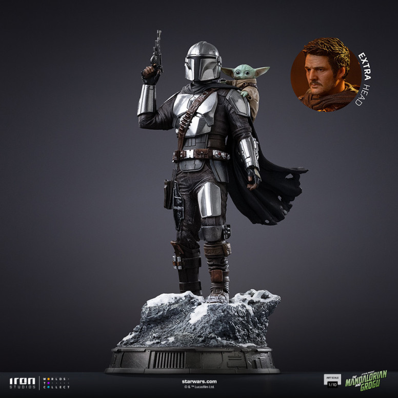 Iron Studios Star Wars - El Mandaloriano y Grogu Arte Escala 1/10 - El Mandaloriano y Grogu Película