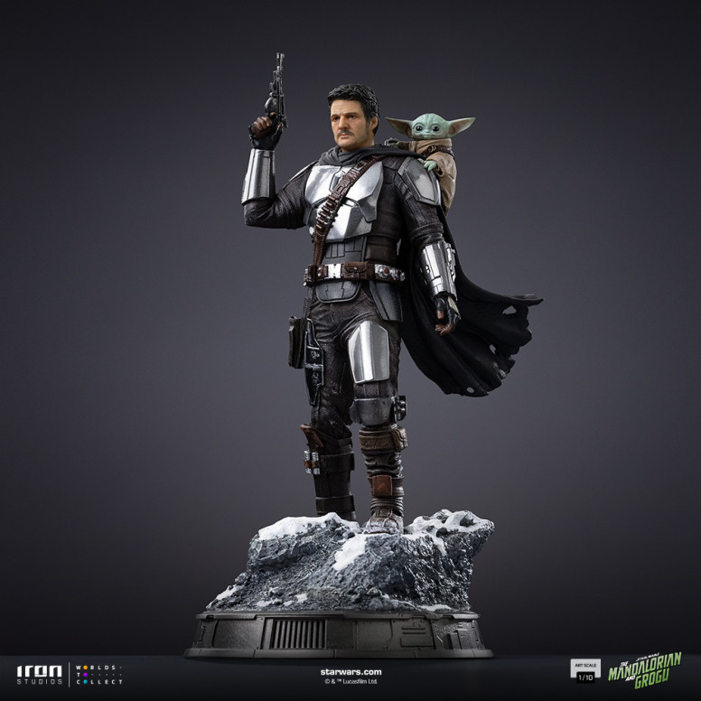 Iron Studios Star Wars - El Mandaloriano y Grogu Arte Escala 1/10 - El Mandaloriano y Grogu Película