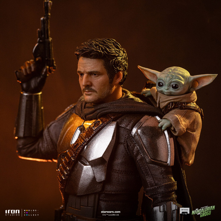 Iron Studios Star Wars - El Mandaloriano y Grogu Arte Escala 1/10 - El Mandaloriano y Grogu Película