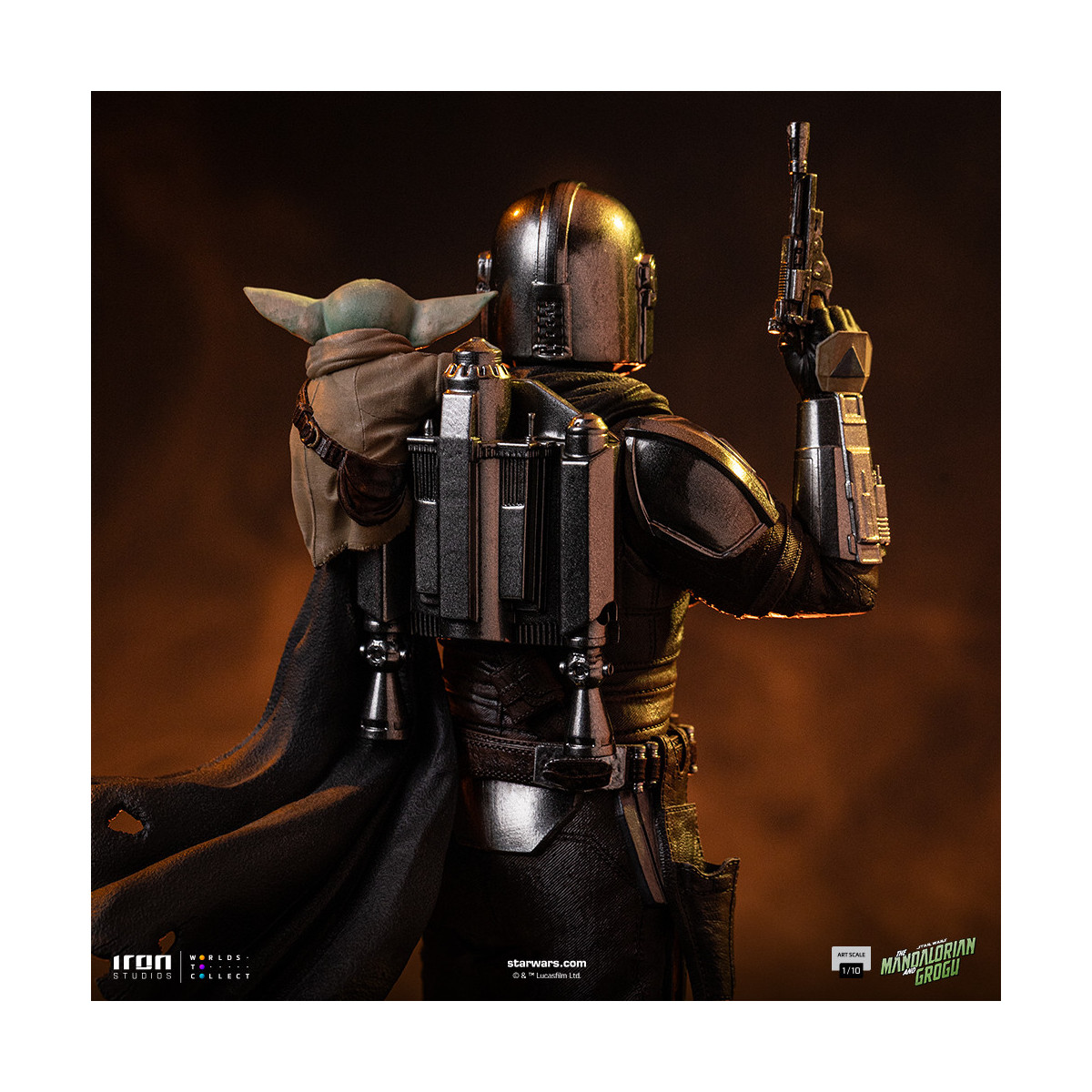 Iron Studios Star Wars - El Mandaloriano y Grogu Arte Escala 1/10 - El Mandaloriano y Grogu Película