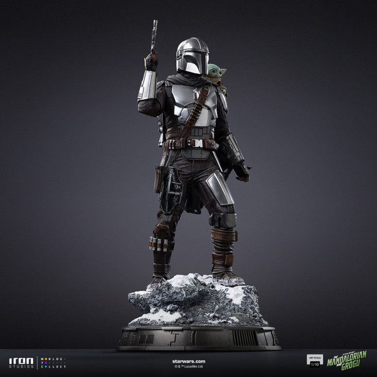 Iron Studios Star Wars - El Mandaloriano y Grogu Arte Escala 1/10 - El Mandaloriano y Grogu Película