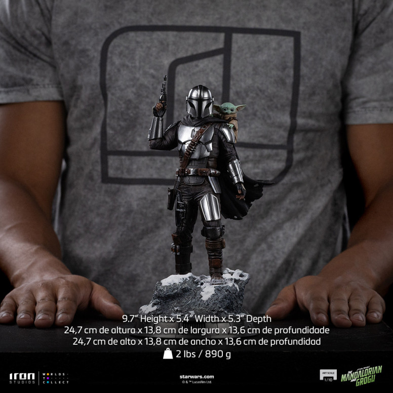 Iron Studios Star Wars - El Mandaloriano y Grogu Arte Escala 1/10 - El Mandaloriano y Grogu Película