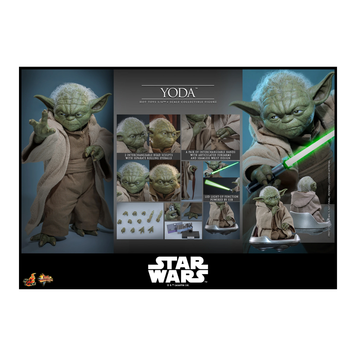 Hot Toys Star Wars - YODA 1/6 MMS878 - Episodio III: La Venganza de los Sith