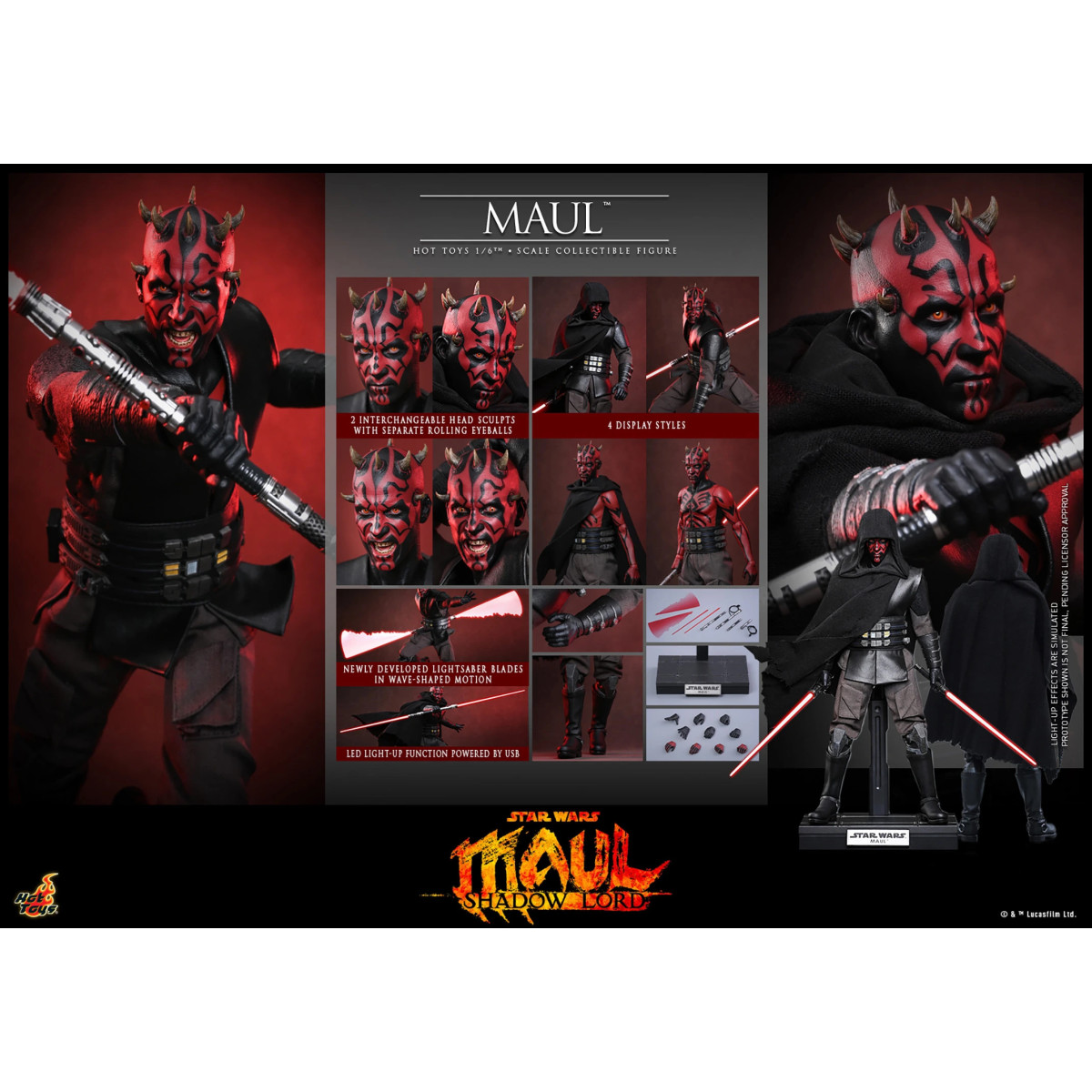 Hot Toys Star Wars - Darth Maul 1/6 TMS187 - Star Wars: Maul - Señor de las Sombras