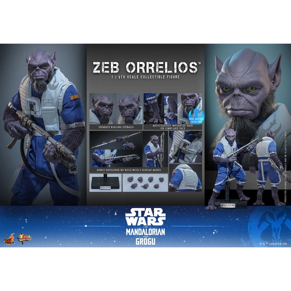 Hot Toys Star Wars - Zeb Orrelios 1/6 MMS876 - Star Wars: The Mandalorian & Grogu