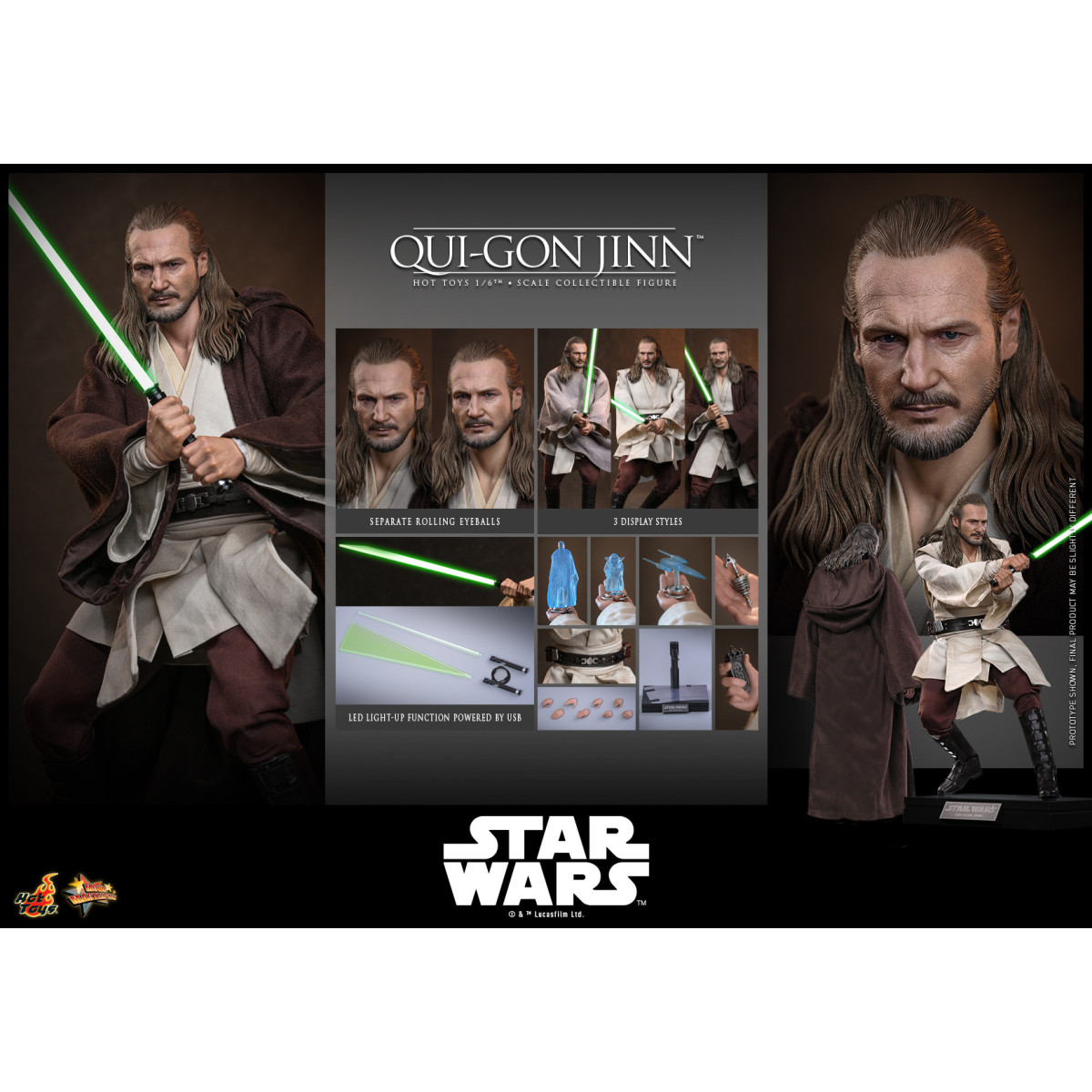 Hot Toys Star Wars La Amenaza Fantasma - Qui-Gon Jinn 1/6 MMS880