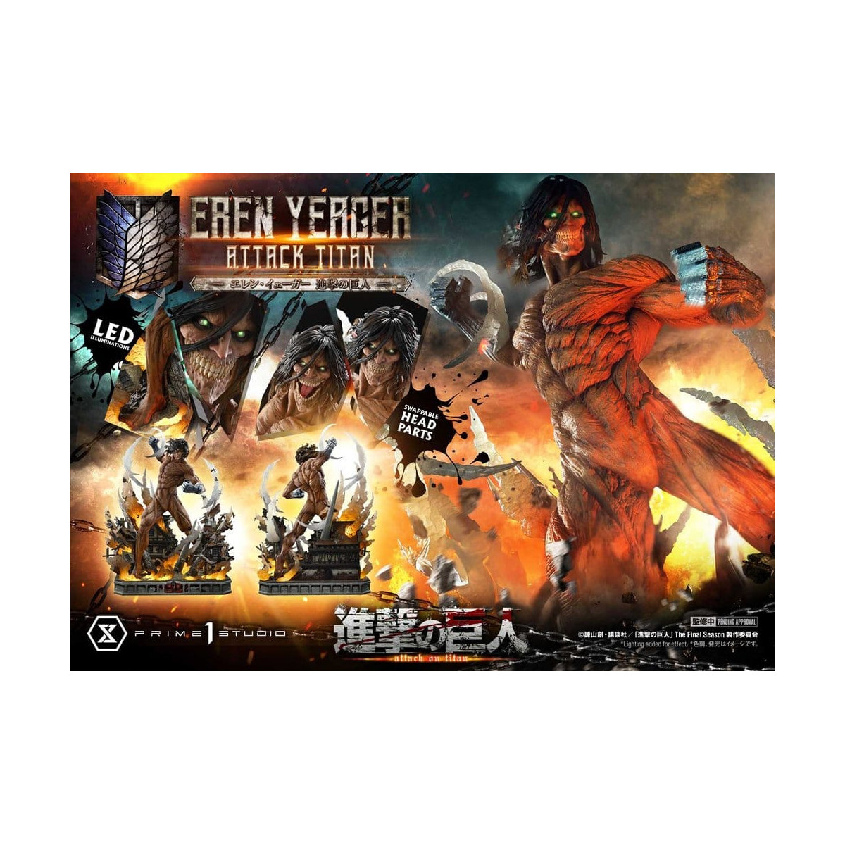 Prime 1 Studio Attack on Titan (Tv Animation) Eren Yeager Attack Titan - Ultimate Diorama Masterline series