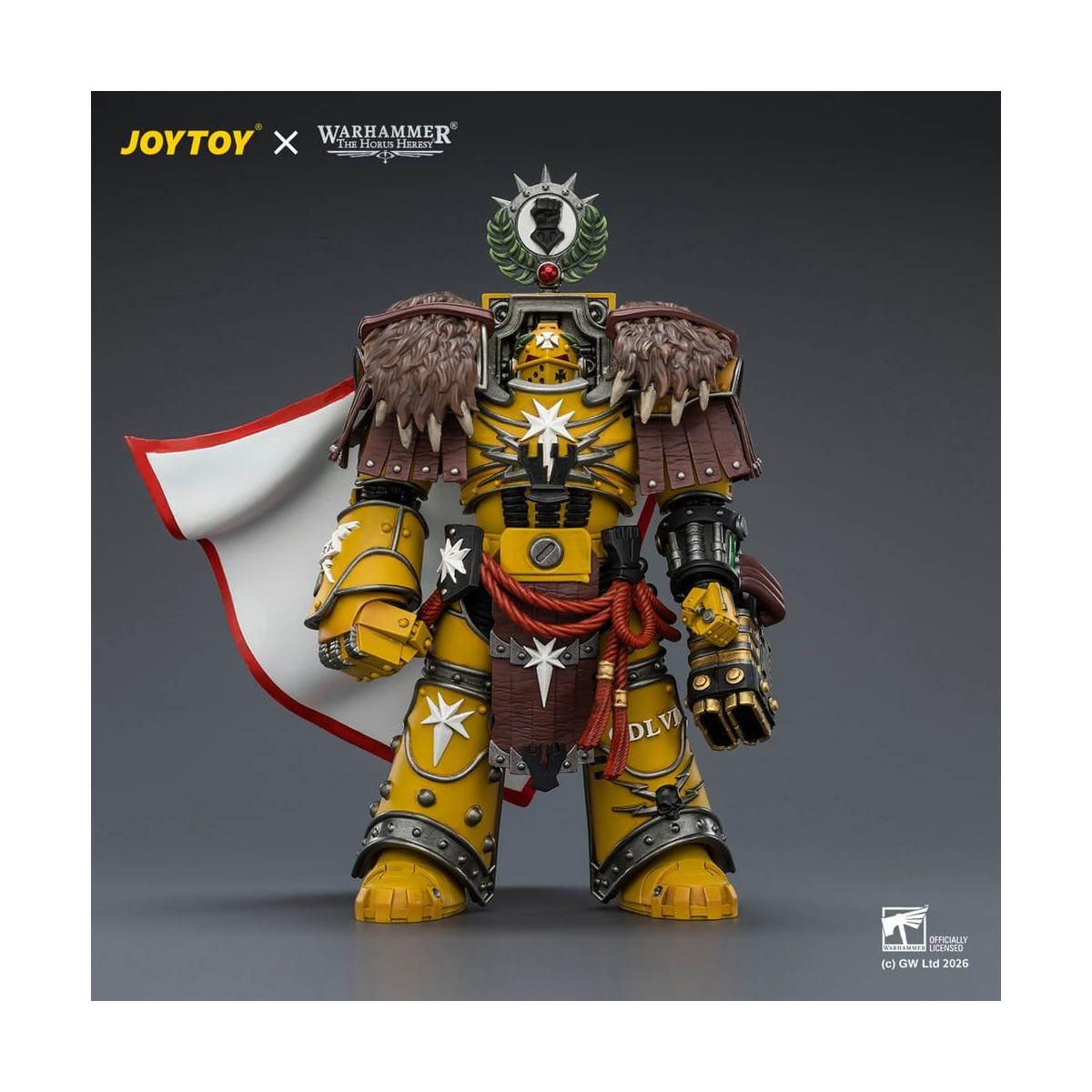 Joytoy - Warhammer - Imperial Fists - Lord Castellan Evander Garrius, El Tirano de Cthonia con el Subiugator y el Incineratus