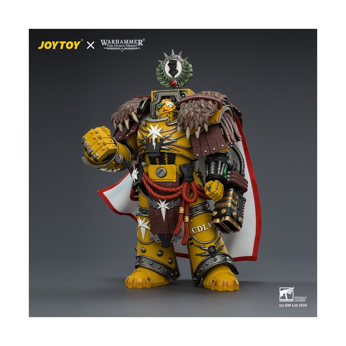 Joytoy - Warhammer - Imperial Fists - Lord Castellan Evander Garrius, El Tirano de Cthonia con el Subiugator y el Incineratus