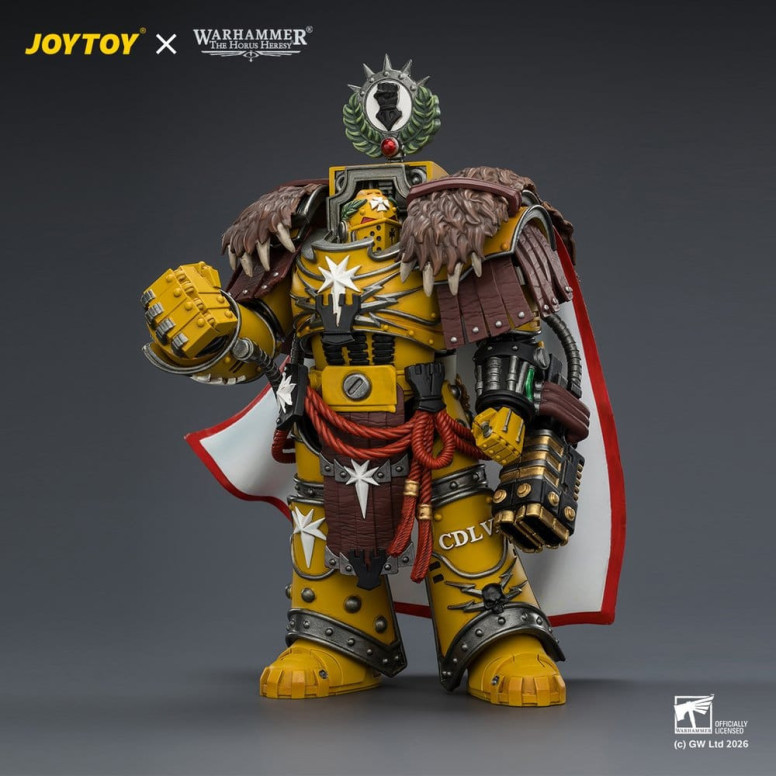 Joytoy - Warhammer - Imperial Fists - Lord Castellan Evander Garrius, El Tirano de Cthonia con el Subiugator y el Incineratus
