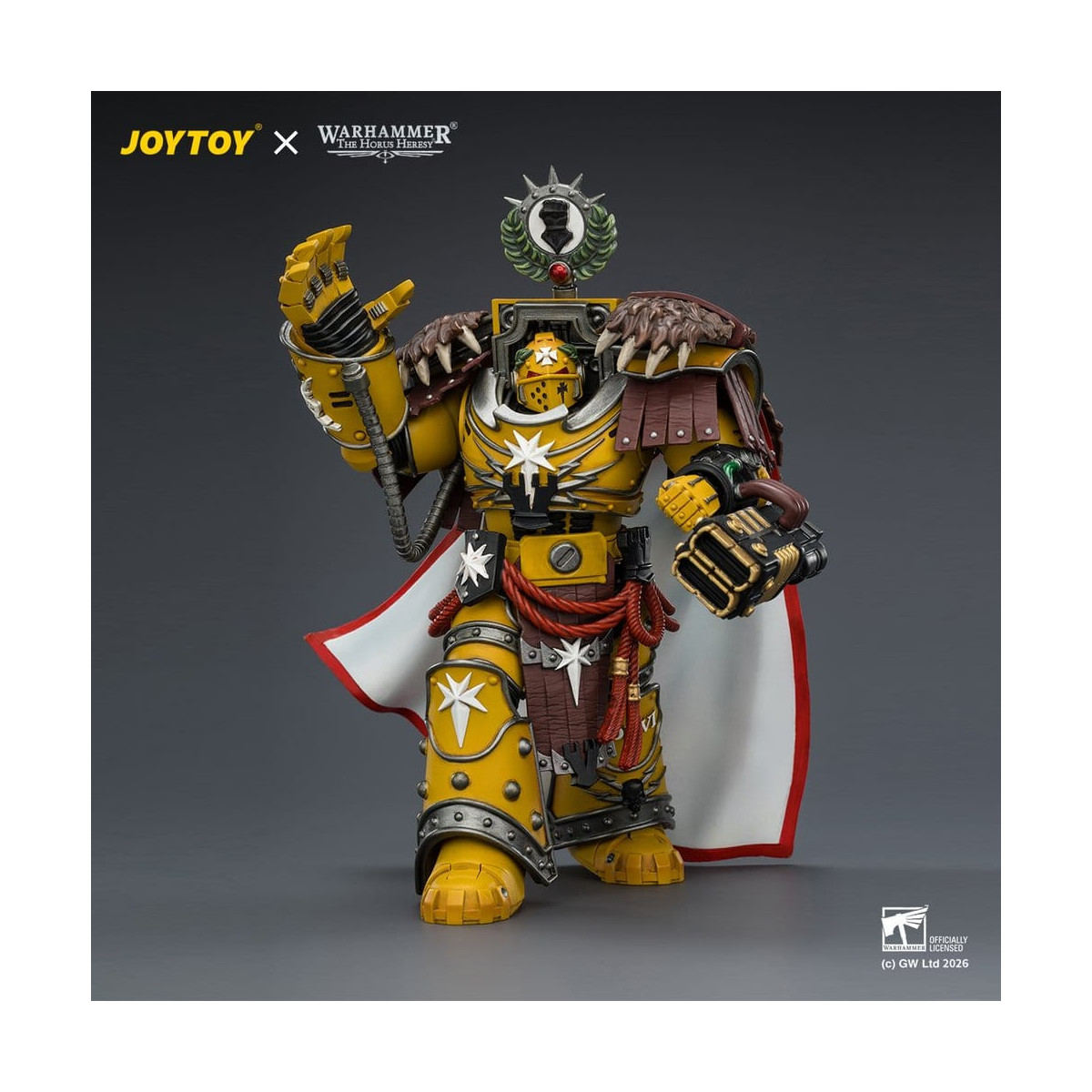 Joytoy - Warhammer - Imperial Fists - Lord Castellan Evander Garrius, El Tirano de Cthonia con el Subiugator y el Incineratus