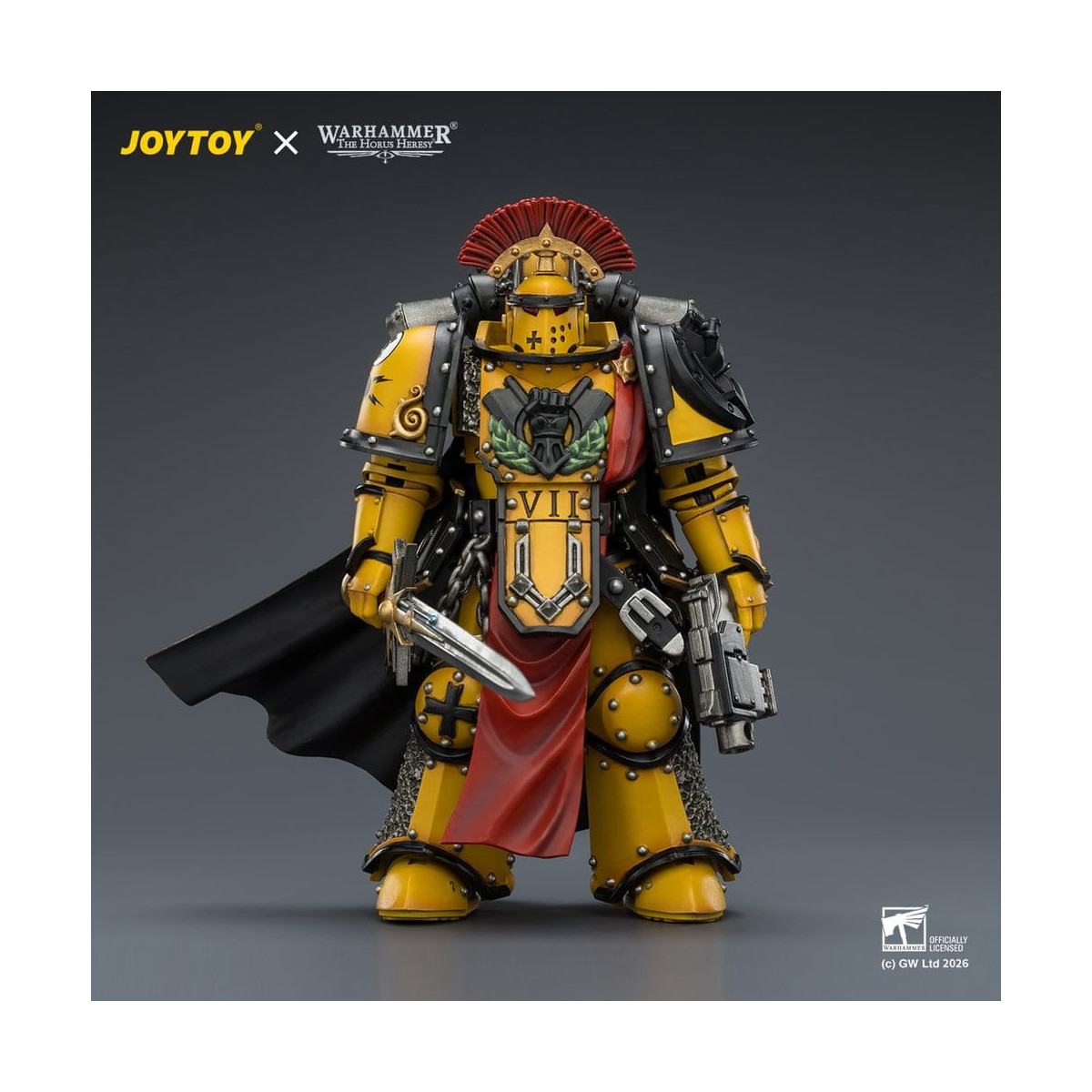 Joytoy - Warhammer - Imperial Fists - Pretor de la Legión en Armadura Mk III con Espada de Poder y Pistola de Proyectiles - La H