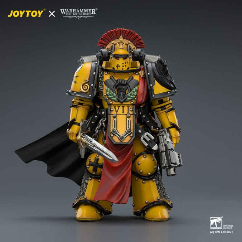 Joytoy - Warhammer - Imperial Fists - Pretor de la Legión en Armadura Mk III con Espada de Poder y Pistola de Proyectiles - La H