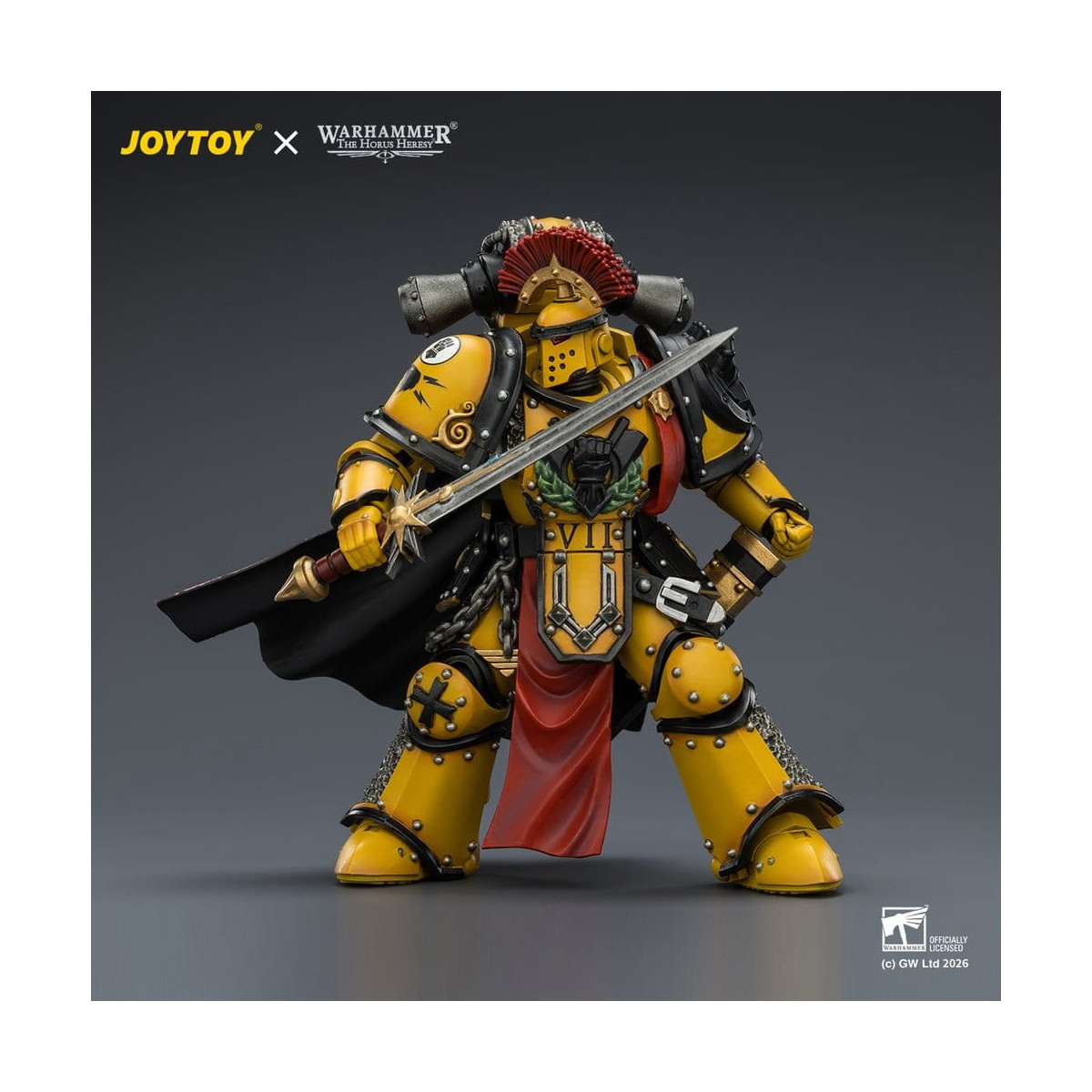 Joytoy - Warhammer - Imperial Fists - Pretor de la Legión en Armadura Mk III con Espada de Poder y Pistola de Proyectiles - La H