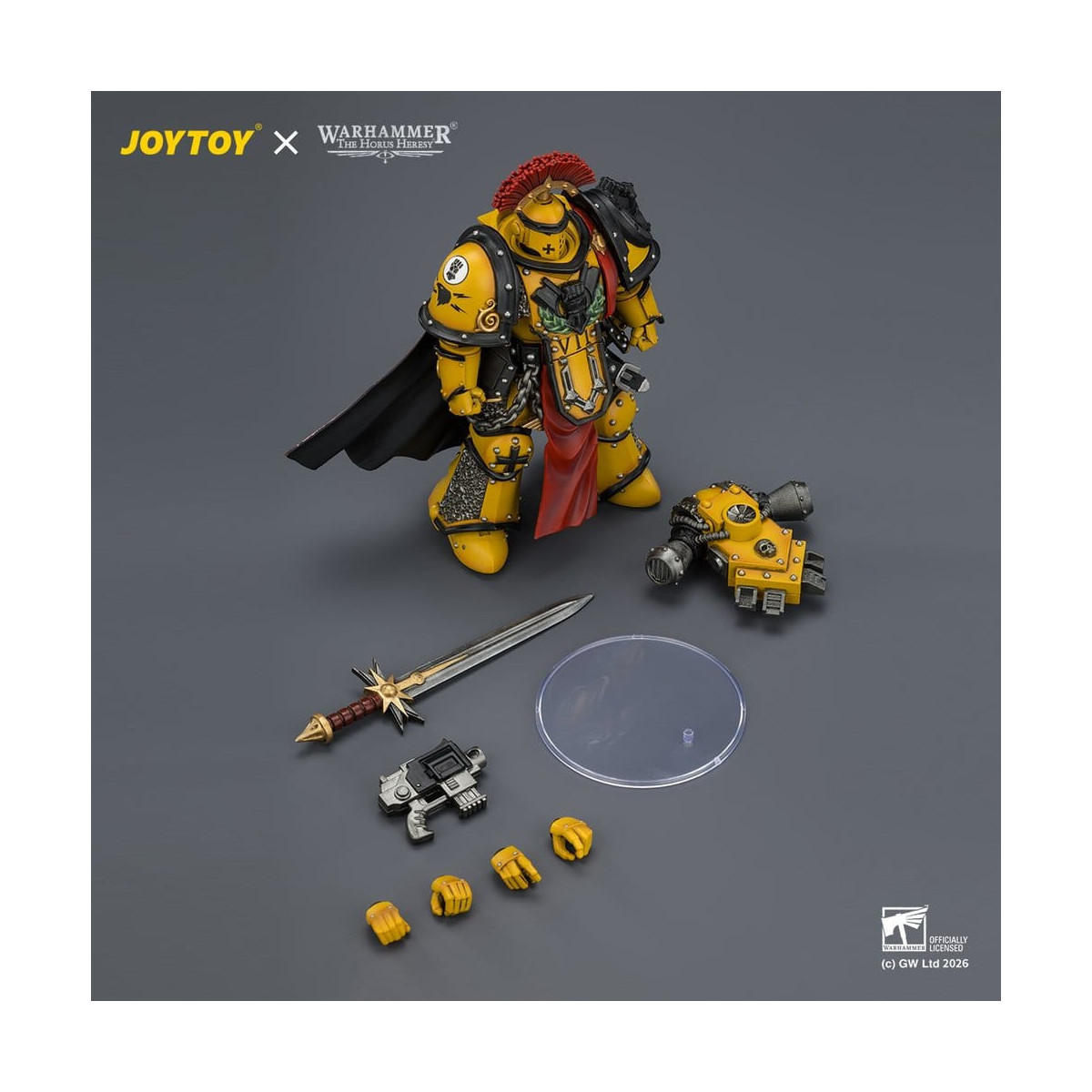 Joytoy - Warhammer - Imperial Fists - Pretor de la Legión en Armadura Mk III con Espada de Poder y Pistola de Proyectiles - La H