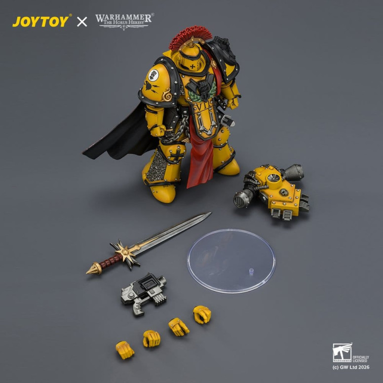 Joytoy - Warhammer - Imperial Fists - Pretor de la Legión en Armadura Mk III con Espada de Poder y Pistola de Proyectiles - La H