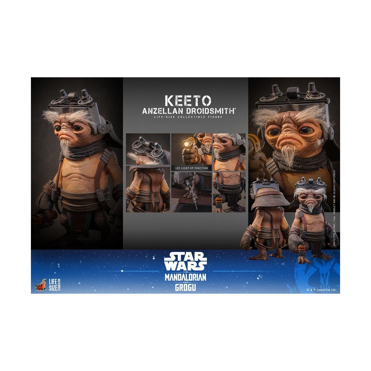 Hot toys Star Wars - Keeto (Anzellan Droidsmith) Serie de obras maestras a tamaño real - Star Wars: The Mandalorian & Grogu