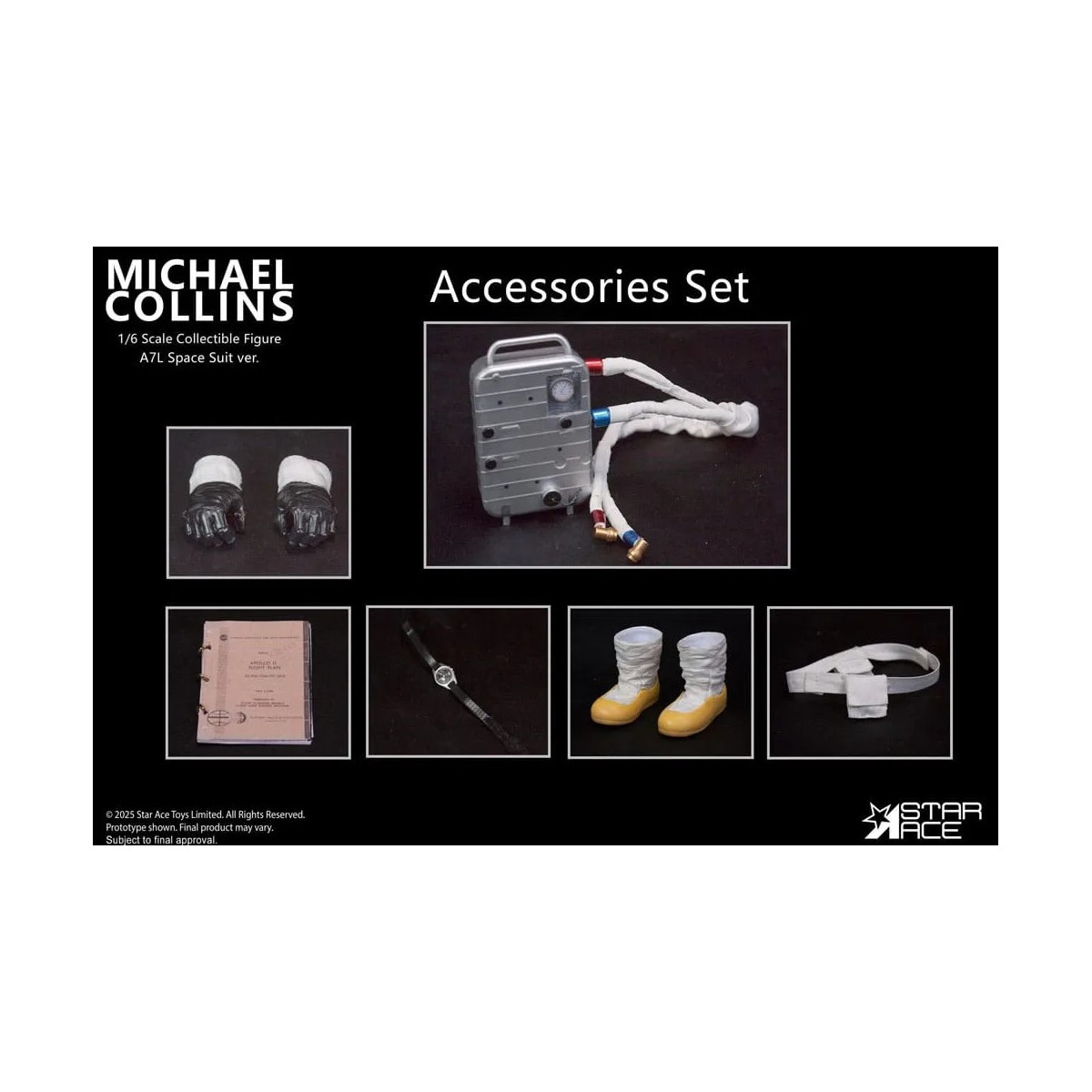 Star Ace - Apolo 11 - Juego de accesorios Michael Collins 1/6