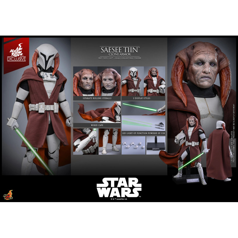 Hot Toys Star Wars - Saesee Tiin (Clone Armor) TMS 1/6 - The Clone Wars Hot Toys Exclusivo