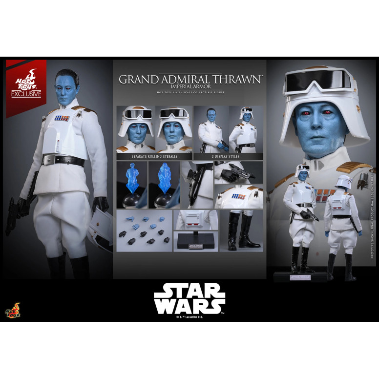 Hot Toys Star Wars - Gran Almirante Thrawn (Armadura Imperial) 1/6 - Rebeldes - Hot Toys Exclusivo